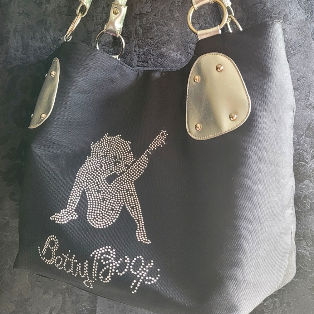 Betty Boop Black and Silver Shoulder Bag with Sparkly Design
